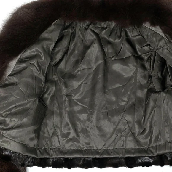 Mahogany Fox Fur Crop Coat - Picture 7 of 11